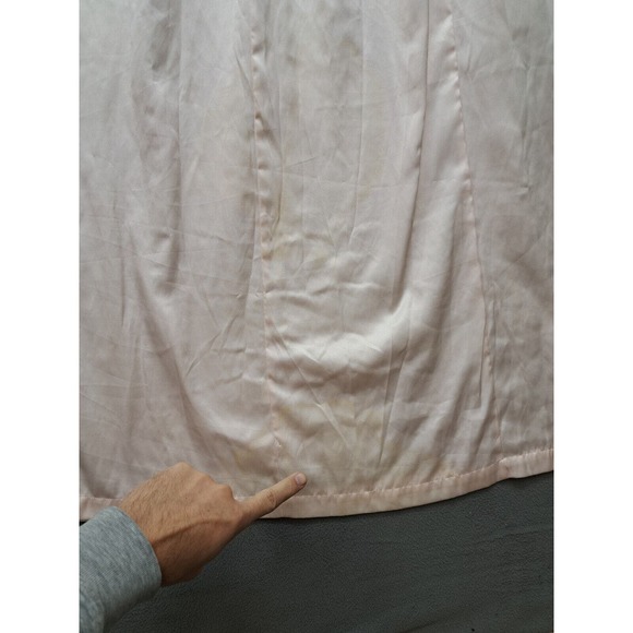 Vtg Christian Dior Womens Nightgown Pink Long Sleeve Satin Lace Nordstrom M - Picture 8 of 8